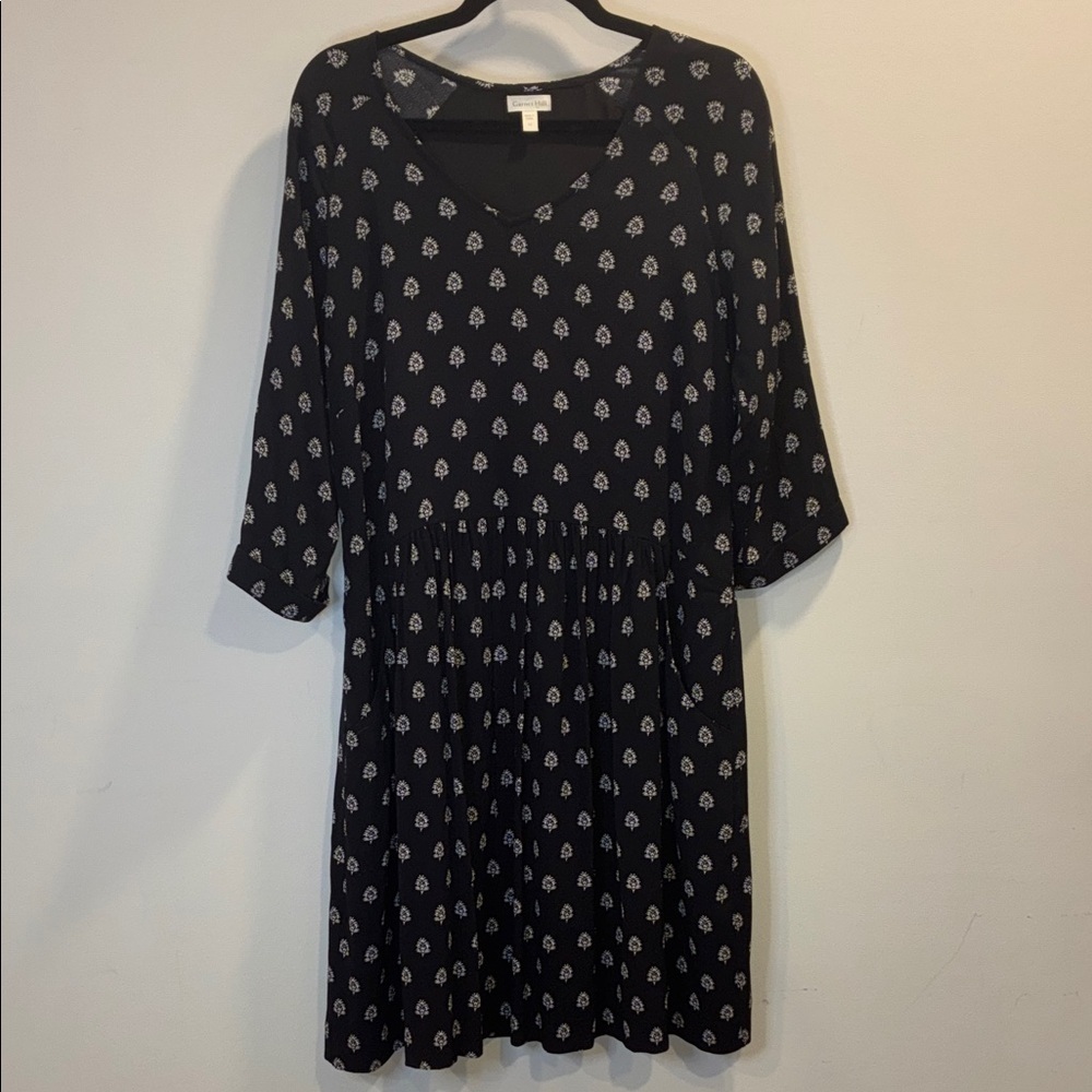 Garnet Hill Bohemian Floral Pocket Dress Size 10 - Picture 3 of 6